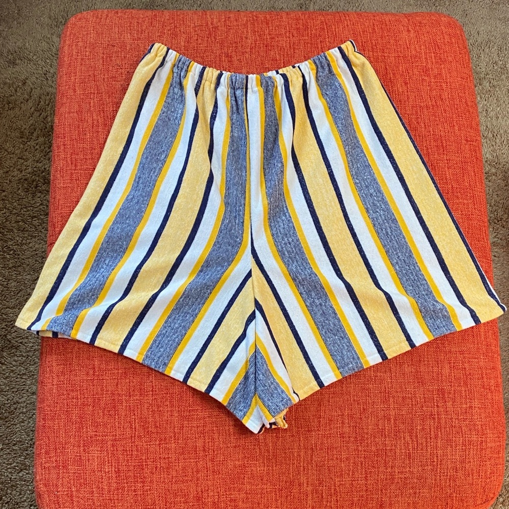 VTG 70’s Striped Stripes Terry Cloth Terrycloth Shorts Pool Beach Loungewear